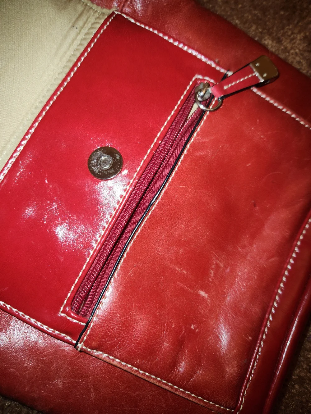 Giani Bernini Red Leather Crossbody Bag - Classic Style